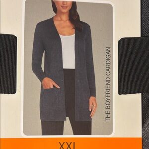 Matty M Heather Charcoal Boyfriend Cardigan